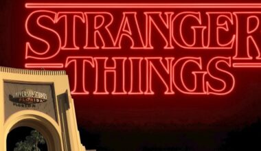 Stranger Things: Return to Hawkins projected across the Universal Studios Florida lagoon during Halloween Horror Nights 35.