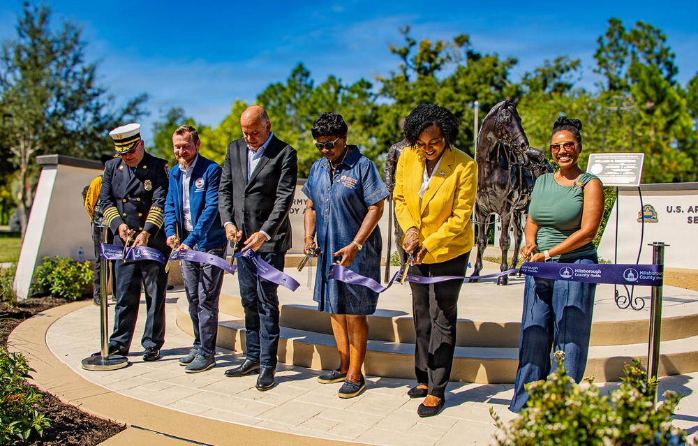 Hillsborough County leaders cut ribbon for Buffalo Soldiers Monument