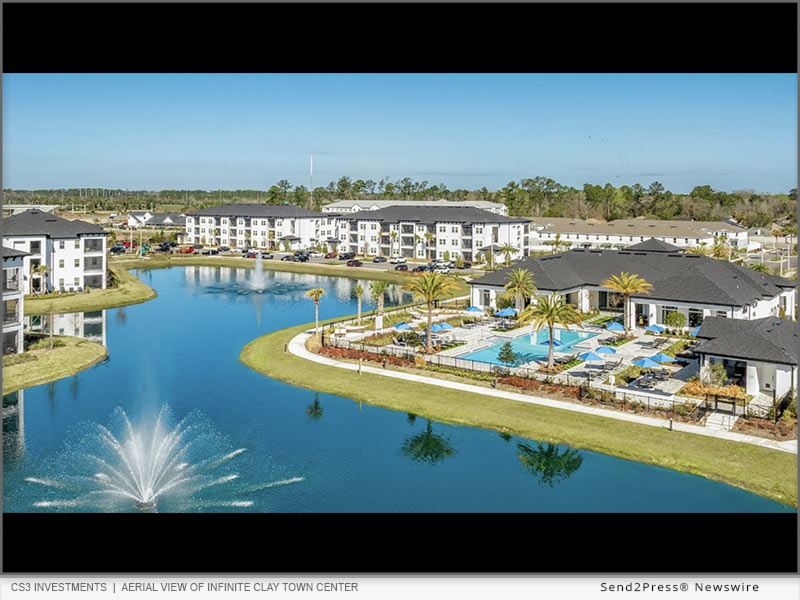 Aerial view of Infinite Clay Town Center, the 300-unit Class A community CS3 Investments acquired in the Jacksonville, Fla., metro area.