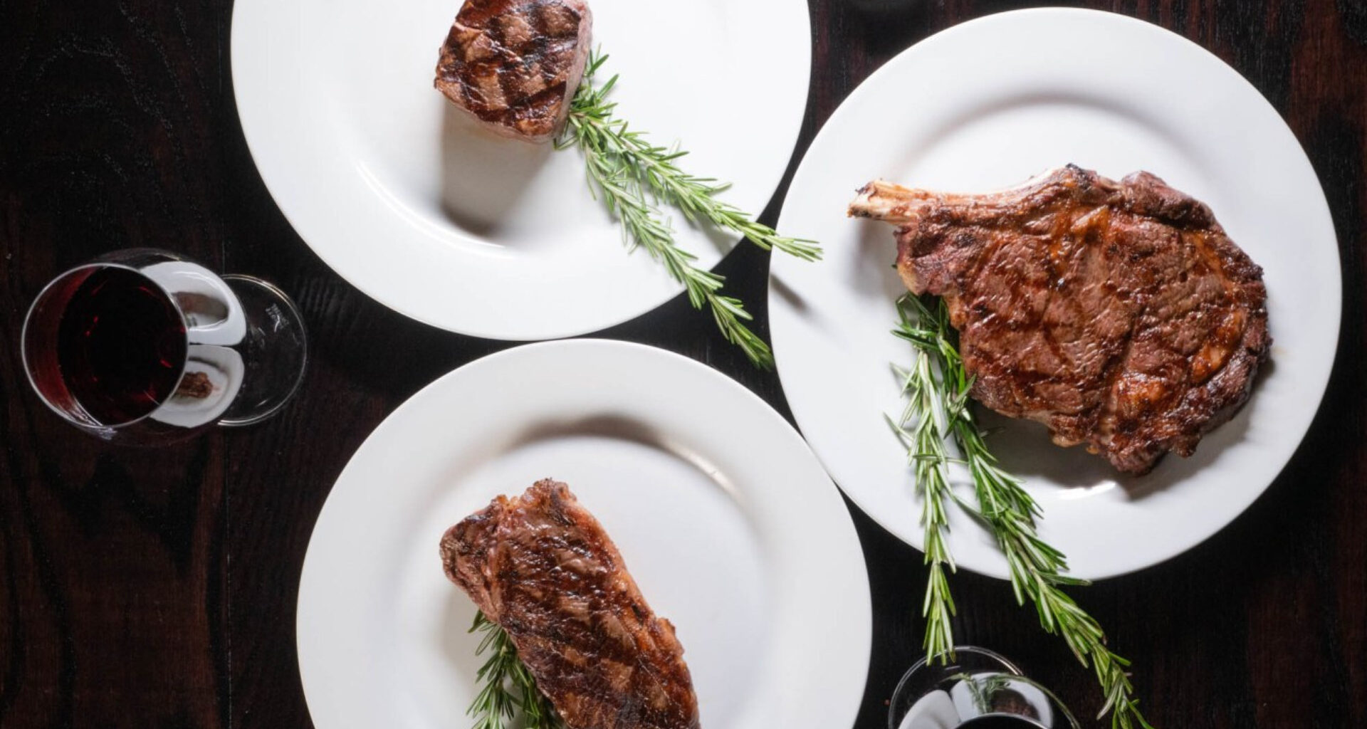 steak and wine