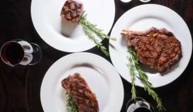 steak and wine
