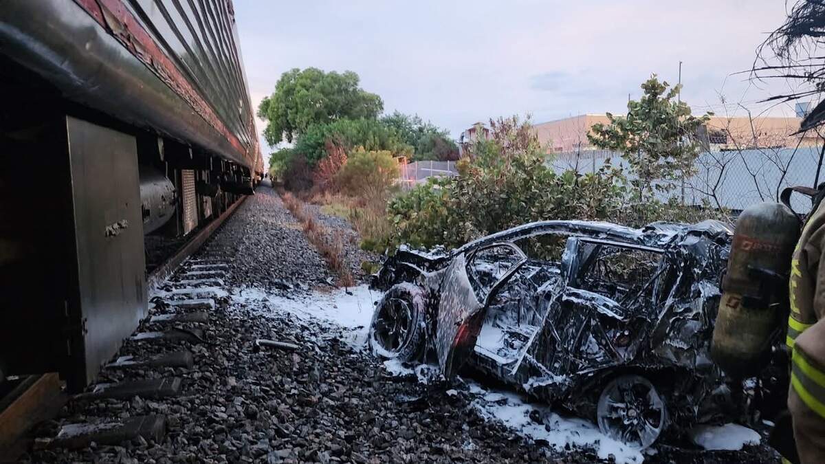 Fire after Amtrak and car collision in Broward