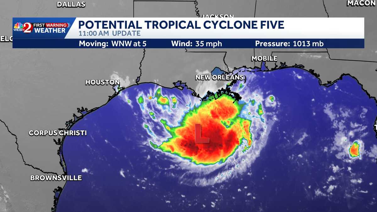 Potential Tropical Cyclone Five in Gulf; Dolly moves toward Florida