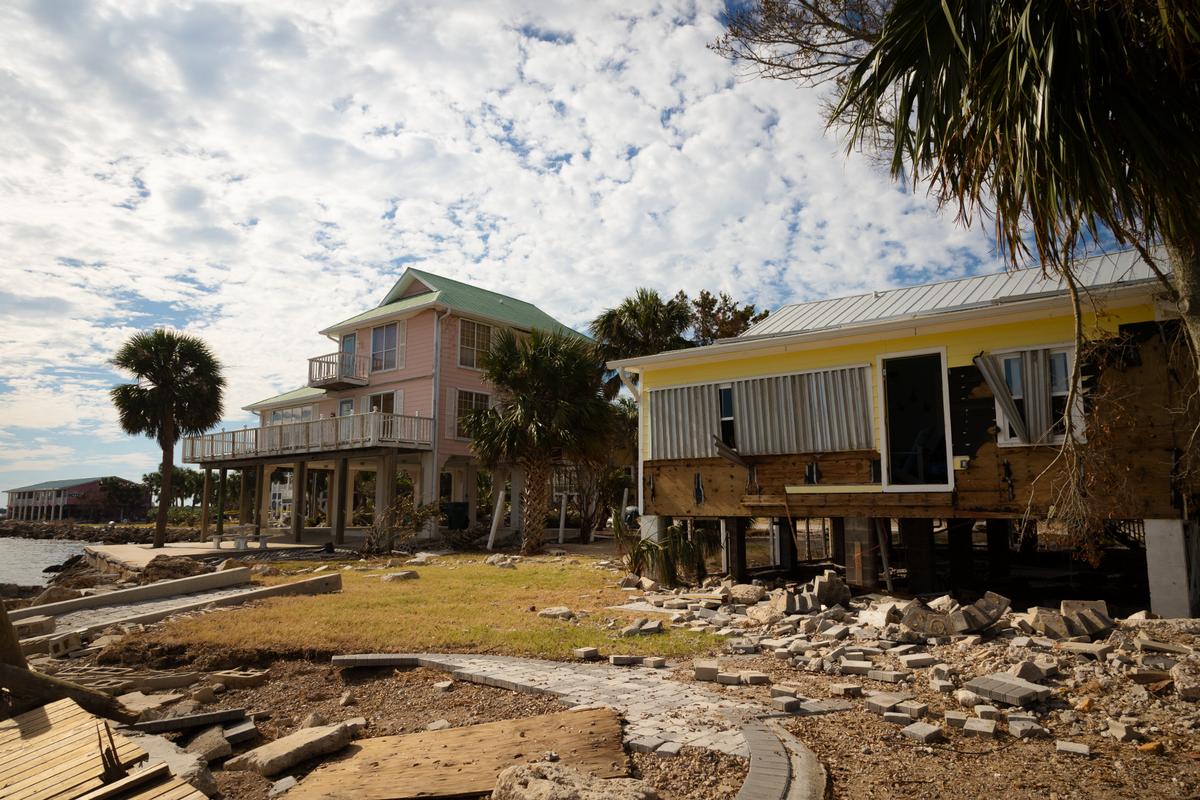 The Gulf of Mexico still flooded some of the elevated homes in Cedar Key from Helene’s record storm surge.