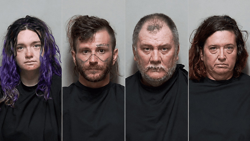 FROM LEFT: Jodie Cannon, Jordon Wilson, John Keal, and Melissa Keal. (Photos: Putnam County Sheriff's Office)