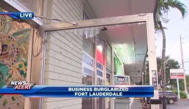 Burglar shatters glass door of Dollar Stop in Fort Lauderdale, swipes cash register; person of interest in custody - WSVN 7News | Miami News, Weather, Sports