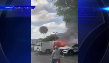 Crews put out van fire near Hammocks intersection; no injuries reported - WSVN 7News | Miami News, Weather, Sports