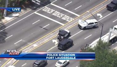 Pursuit of Jeep linked to felony ends when Fort Lauderdale officers use Grappler; 3 in custody after bailout - WSVN 7News | Miami News, Weather, Sports