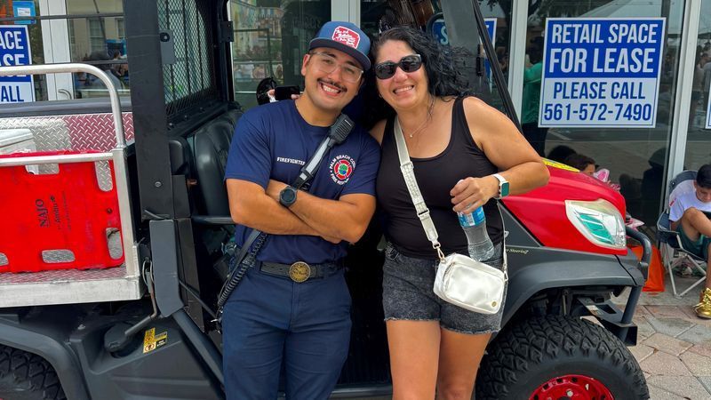 Ralphy Varela, a Palm Beach County Fire Rescue firefighter-paramedic, poses with his mother, Elizabeth "Liz" Ortega, in a photo shared by family. (Courtesy: Jorge Uricoechea)