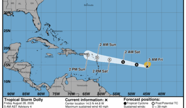 Tropical Storm Dolly speeding toward Caribbean, hurricane center says – Orlando Sentinel