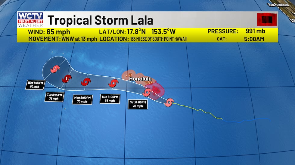 Lala is expected to bring hurricane conditions to the Big Island today.