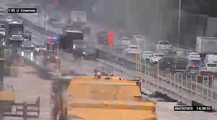 2 left lanes blocked due to multi-vehicle crash on I-95 N at Emerson St.