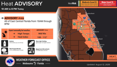 Heat advisory for east Central Florida begins at 10a – Orlando Sentinel