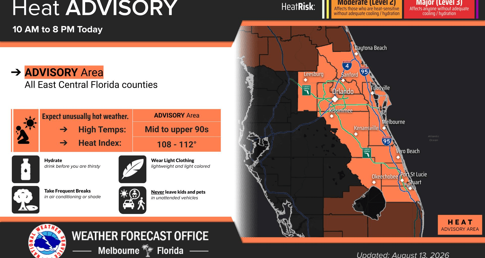 Advisory continues for east Central Florida thanks to heat wave – Orlando Sentinel
