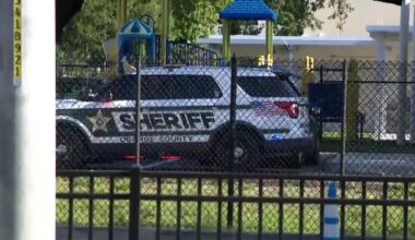 Large law enforcement scene at Dr. Phillips Elementary School