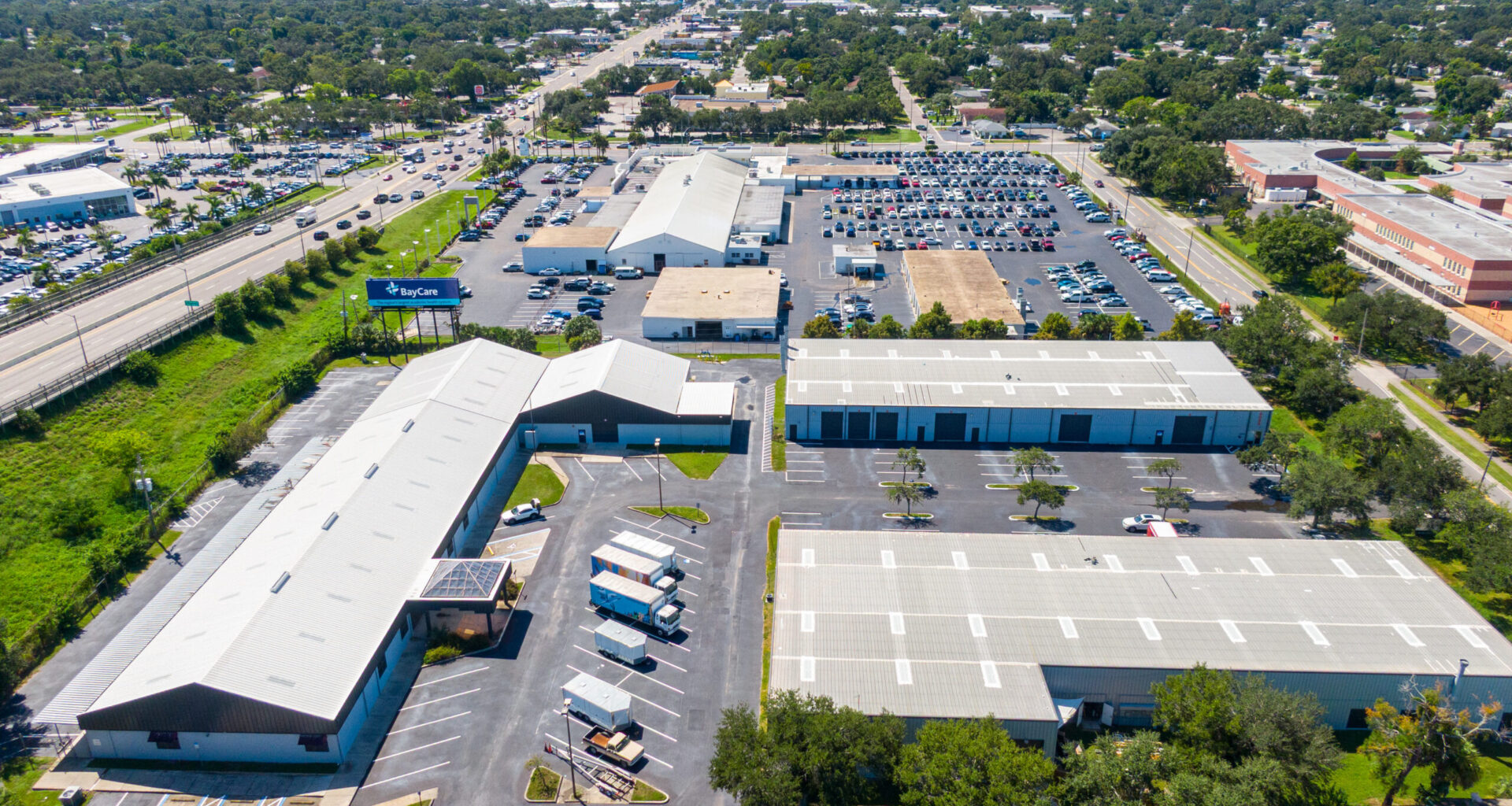 Coffee roasting equipment, production bins and packaging machinery inside Kahwa Coffee's new 24,742-square-foot headquarters in St. Petersburg.