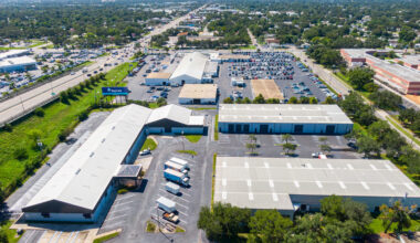 Coffee roasting equipment, production bins and packaging machinery inside Kahwa Coffee's new 24,742-square-foot headquarters in St. Petersburg.