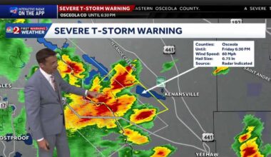 Storms moving into Central Florida on Friday afternoon
