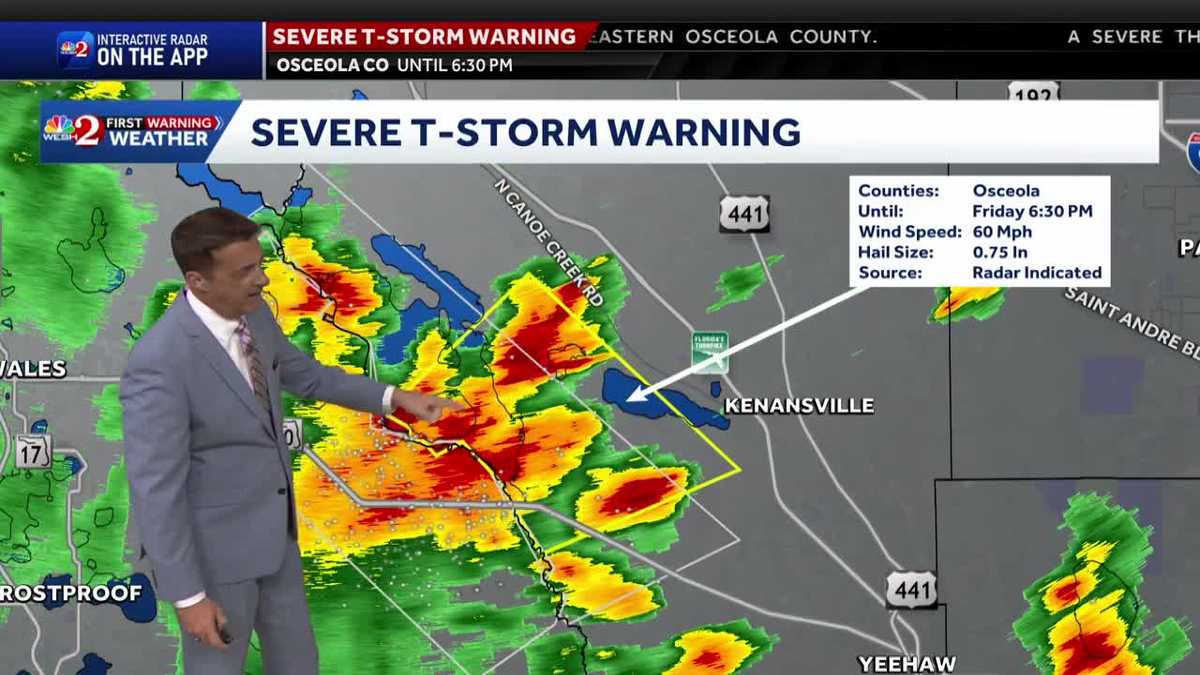 Storms moving into Central Florida on Friday afternoon