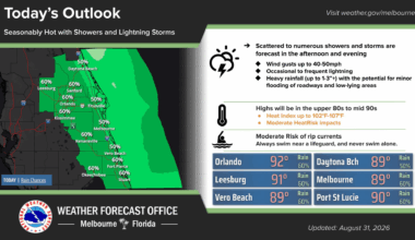 Scattered and numerous lightning storm chances extend until late evening – Orlando Sentinel