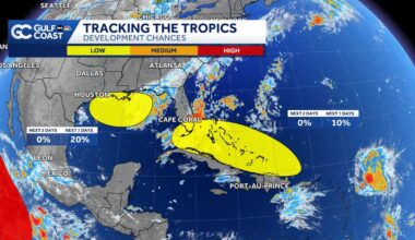 Tracking the Tropics: Two areas for potential tropical development