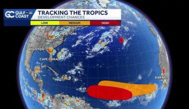 Tracking two Invests in the Atlantic as Cristobal moves east