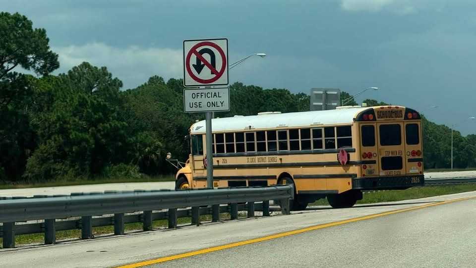 St. Lucie County school bus driver faces disciplinary action for illegal U-turn