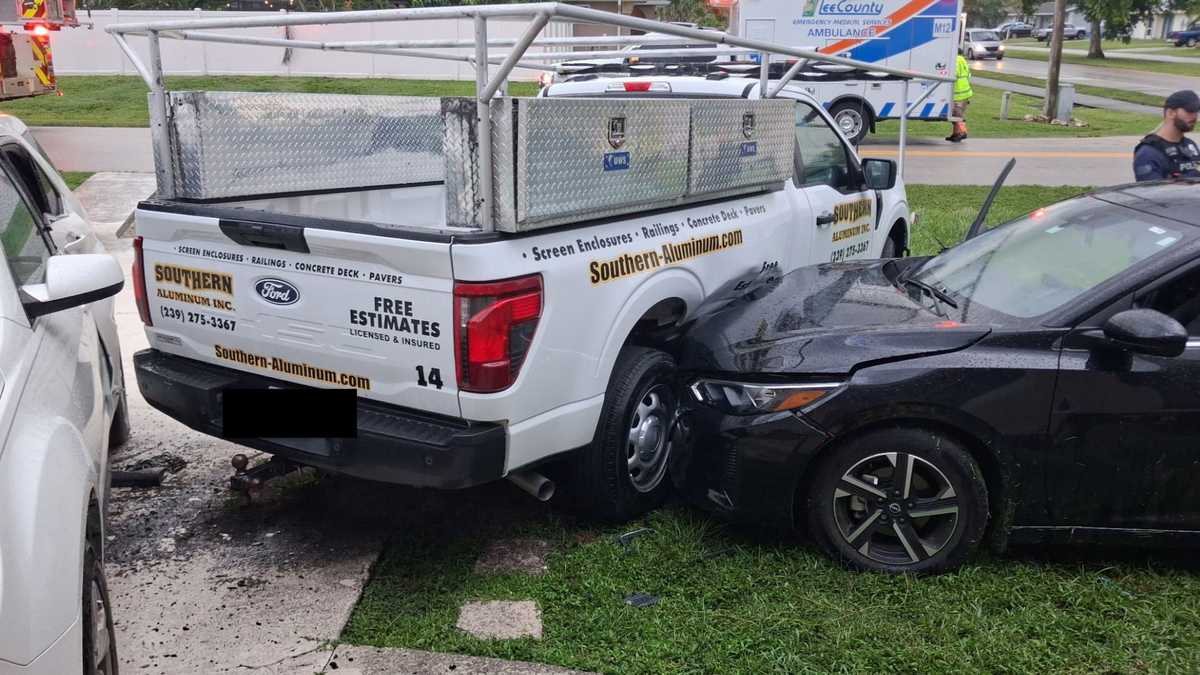 Police say Cape Coral driver with suspended license, meth pipe hit cars, nearly striking house