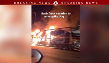 Cellphone video shows auto carrier engulfed in flames in Broward – NBC 6 South Florida