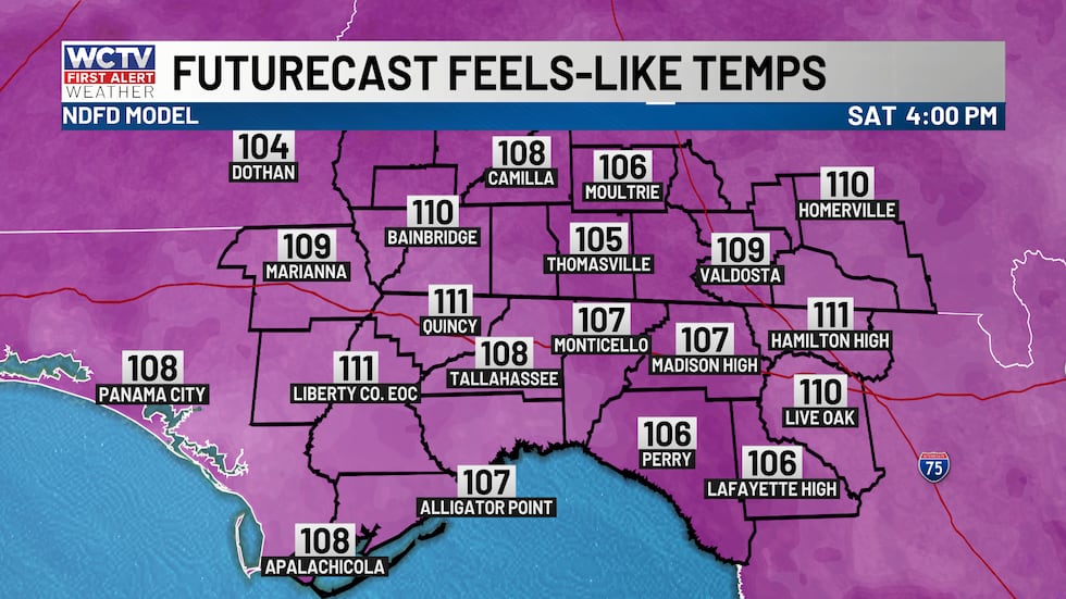 Heat and humidity will make it feel up to 112 degrees this afternoon.