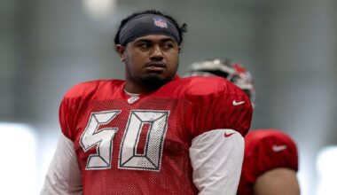 Vita Vea has requested to be sent to another team after he and the front office couldn't reach a deal on an extension in the offseason. (File image)