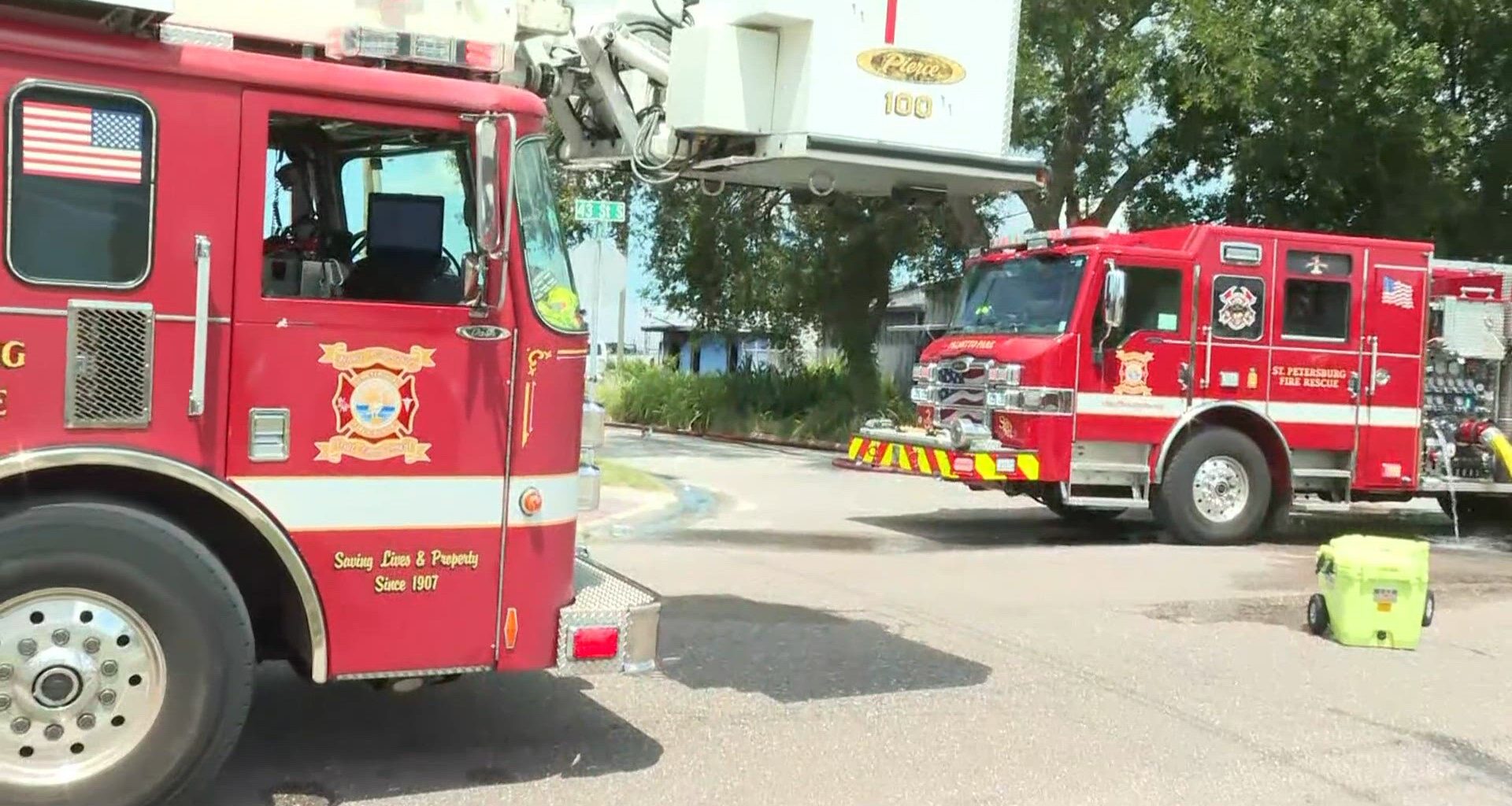 St. Petersburg firefighters battle building fire