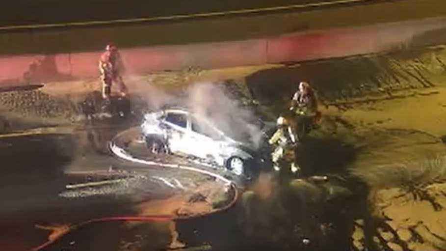 Video: Firefighters extinguish vehicle fire on Florida's Turnpike