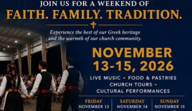 The Jacksonville Greek Festival is BACK November 13 through 15, 2026 at St. John the Divine Greek Orthodox Church
