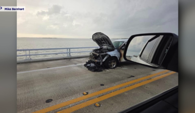 Car catches fire on Sanibel Causeway after apparent lightning strike | Lee County
