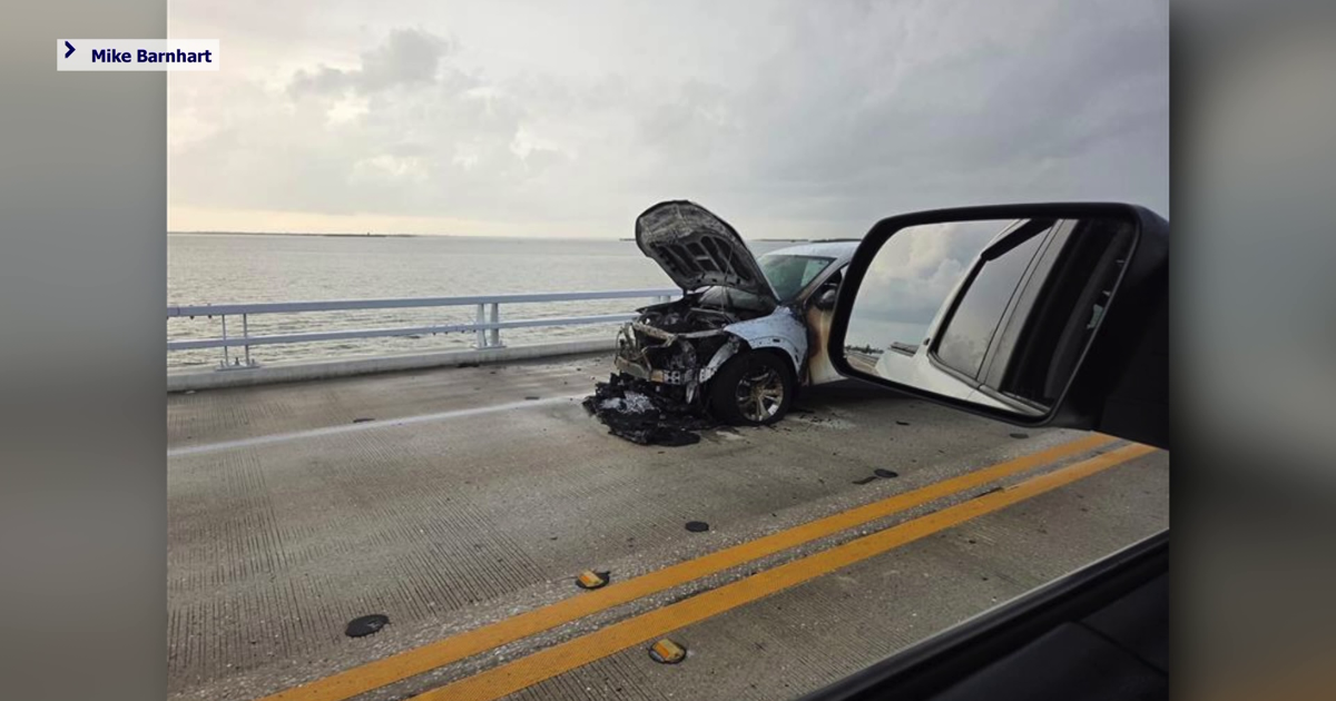 Car catches fire on Sanibel Causeway after apparent lightning strike | Lee County