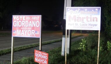 Police investigate mayoral campaign sign disputesTwo sign-placement incidents occurred Aug. 5 and Aug. 7 | St. Lucie County