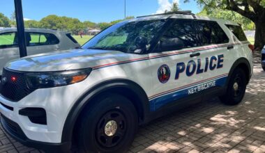 Unknown person illegally attaches Trump sticker to private property | Key Biscayne
