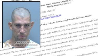 Cape Coral man sentenced for threatening to kill people in 3 states: DOJ | Lee County