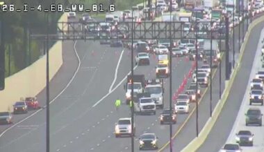 Multi-vehicle crash blocking lanes on I-4 westbound in Orange County
