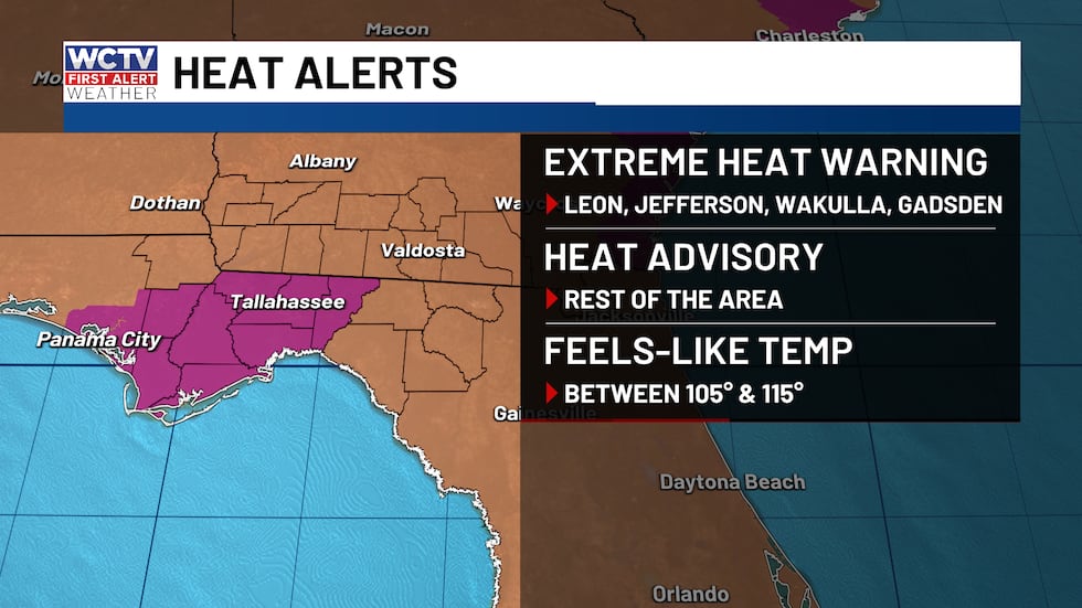 Extreme heat warning and heat advisory for this afternoon ahead of showers and storms.
