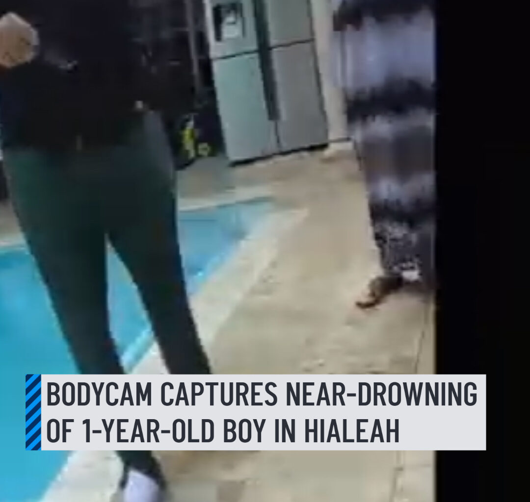 Body camera video captured the moments when officers rushed to save a 1-year-old child who was unconscious in a pool in Hialeah. The incident happened on May 12 after the child was found unresponsive in the family's pool. In the body camera video, two officers were seen arriving at the home's backyard. The child's mother was seen screaming and pleading for them to save her son. #pool #hialeah #toddler #child #rescue