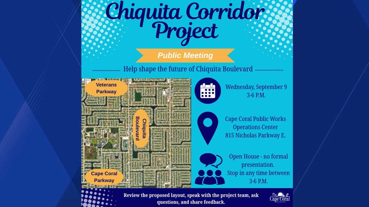 Residents can weigh in on Chiquita Corridor Project at September Cape Coral open house
