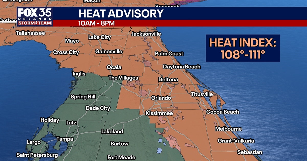 Orlando weather: Heat advisories issued; timeline for afternoon storms