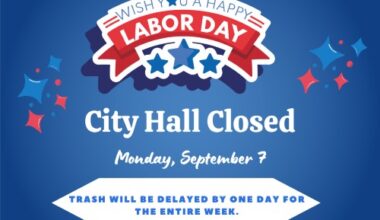 City Offices Closed for Labor Day Holiday 