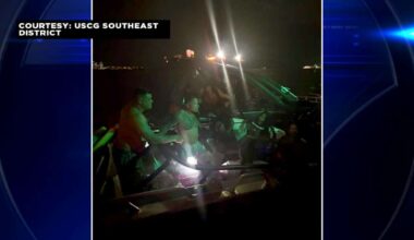 10 rescued from sinking vessel near Rickenbacker Causeway by USCG - WSVN 7News | Miami News, Weather, Sports