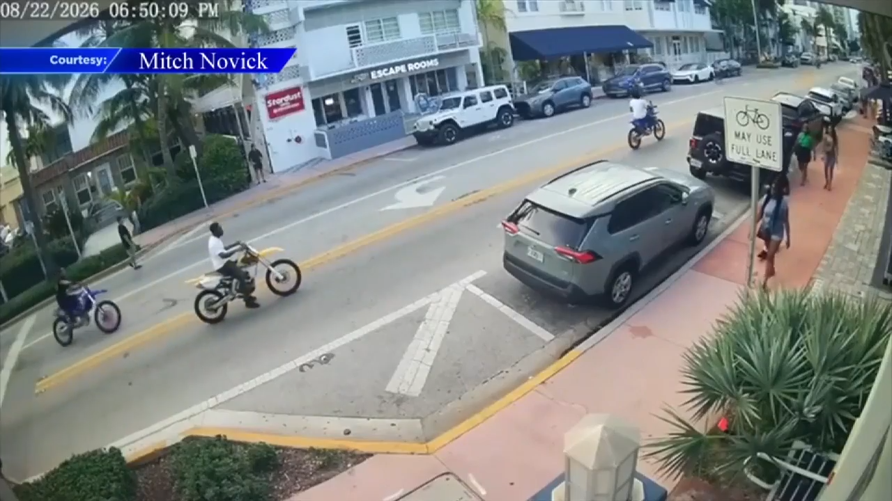 11-year-old hit by dirt bike during police pursuit on Miami Beach; commissioner vows action against stunt bikers - WSVN 7News | Miami News, Weather, Sports