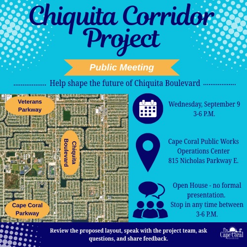 Cape Coral Invites Community to Open House on Chiquita Corridor Project