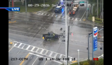 1 dead after collision between pickup truck and semi-truck on US 1, shutting down roadway between SW 183rd St. and 186th St. in SW Miami-Dade - WSVN 7News | Miami News, Weather, Sports