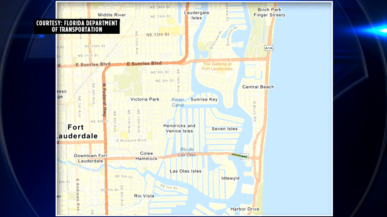 Drivers on East Las Olas Boulevard bridge will be detoured due to rehabilitation project for 2 days - WSVN 7News | Miami News, Weather, Sports